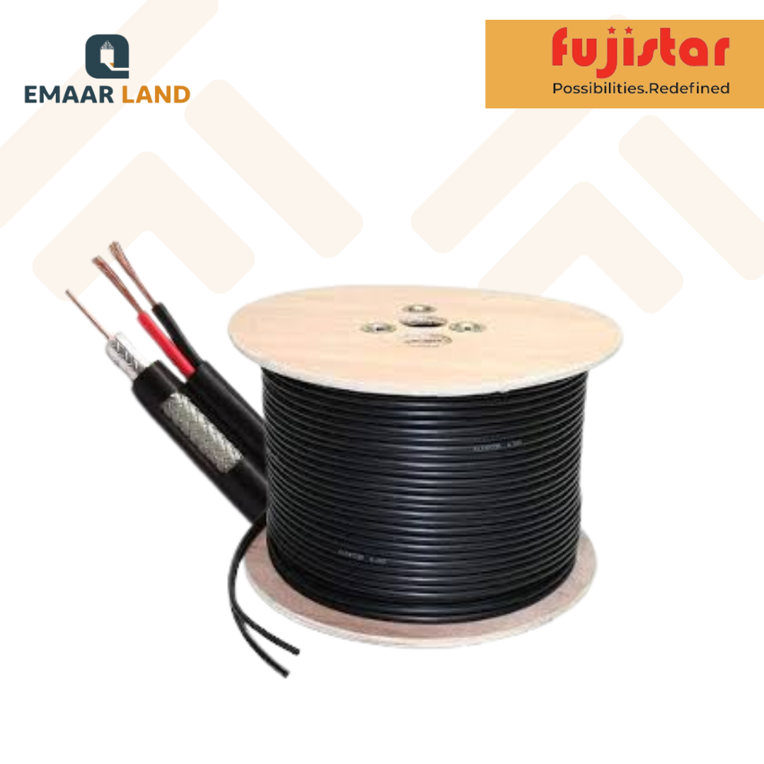 كيبـل كاميرات مزدوج ( كيبل دش + كيبل كهرباء RG59 )