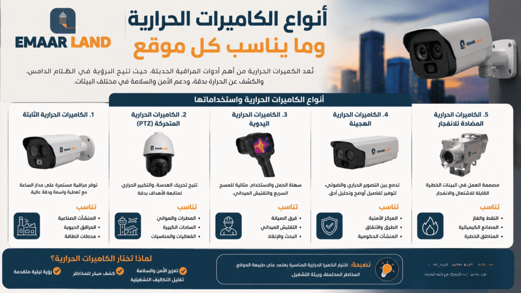 أنواع الكاميرات الحرارية وما يناسب كل موقع