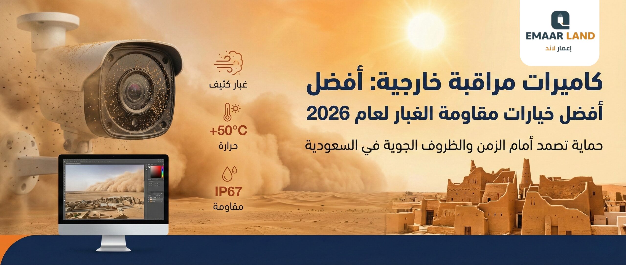 كاميرات مراقبة للمنازل خارجية: أفضل خيارات مقاومة الغبار 2026 | إعمار لاند