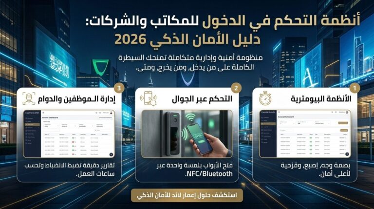 أنظمة التحكم في الدخول (Access Control) للمكاتب والشركات: دليل الأمان الذكي 2026