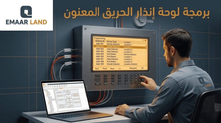 برمجة لوحة انذار الحريق المعنون