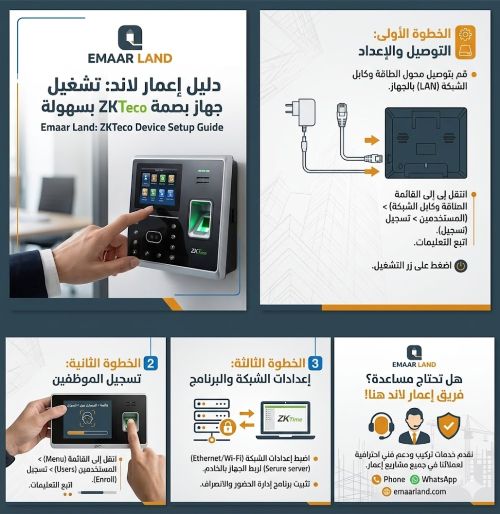 تشغيل جهاز البصمة ZKTeco