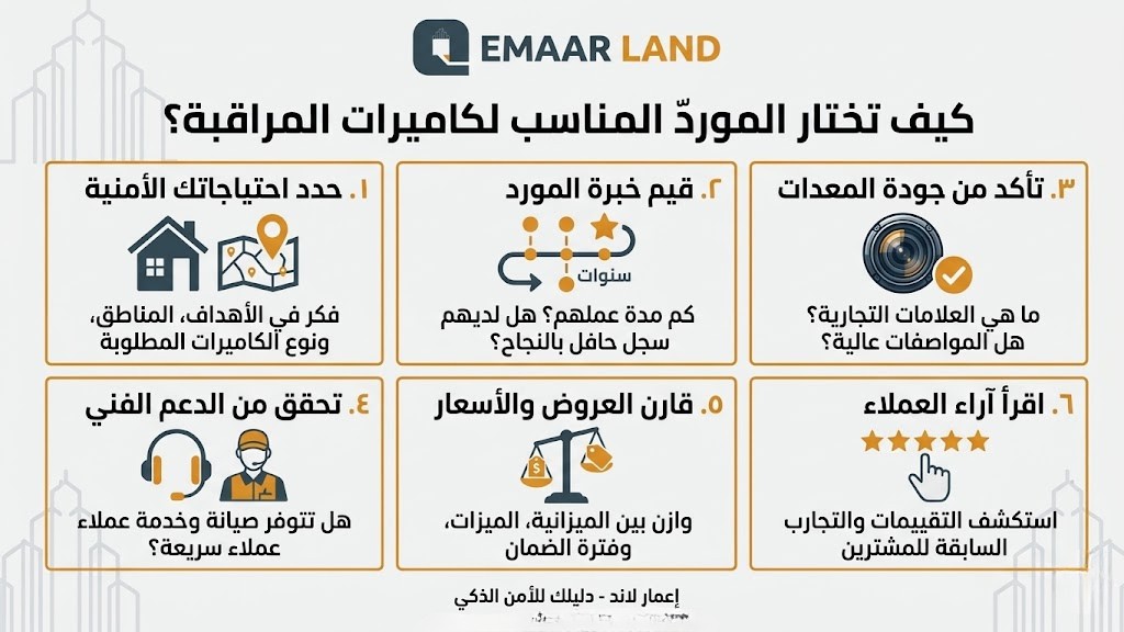 كيف تختار الموردّ المناسب لكاميرات المراقبة؟
