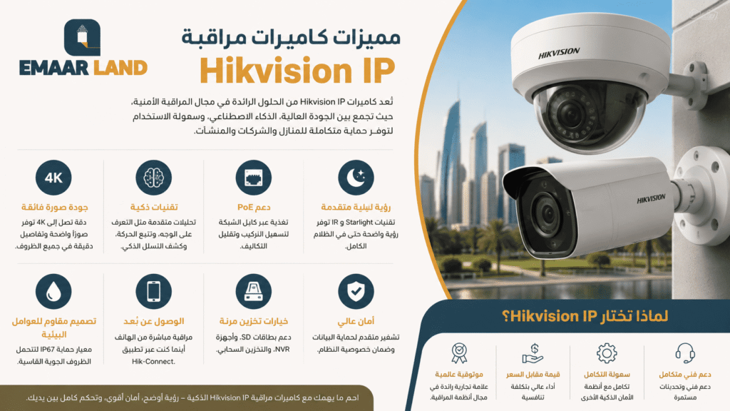 مميزات كاميرات مراقبة Hikvision IP