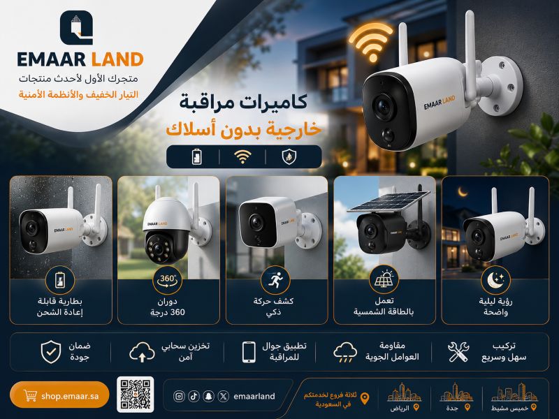 انواع كاميرات مراقبة خارجية بدون أسلاك