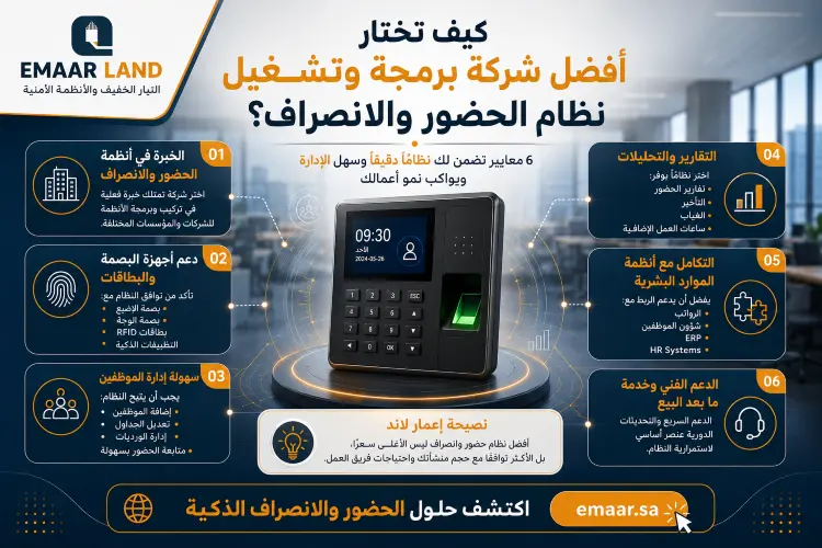 كيف تختار أفضل شركة برمجة وتشغيل نظام الحضور والانصراف؟