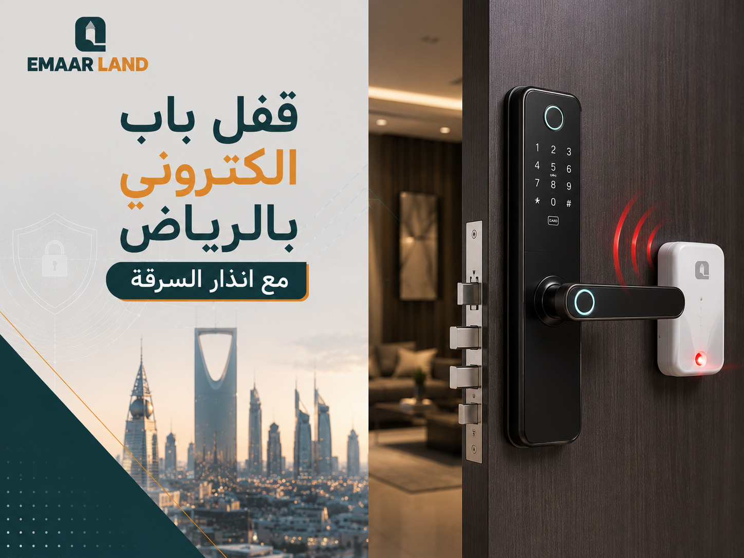قفل باب الكتروني بالرياض مع انذار السرقة