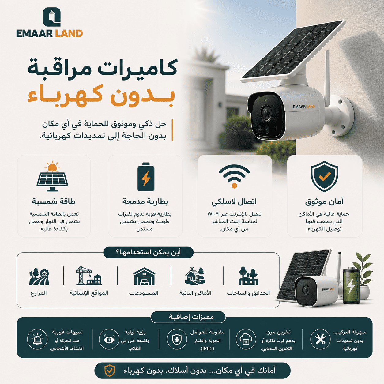 كاميرات مراقبة بدون كهرباء