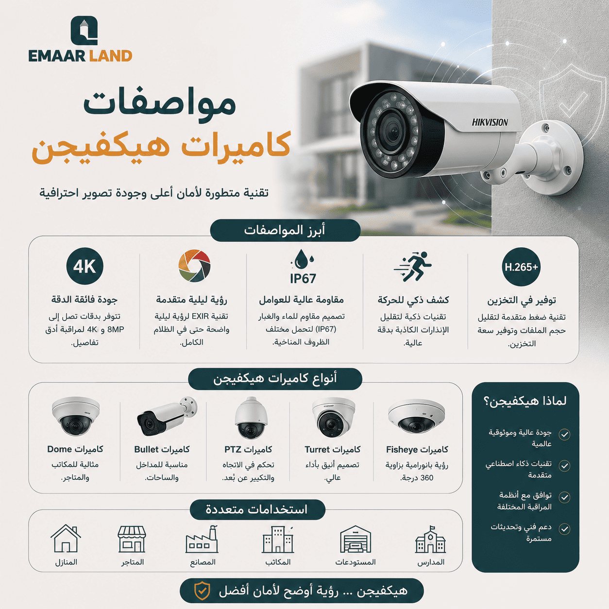 ما مواصفات كاميرات Hikvision الأساسية؟