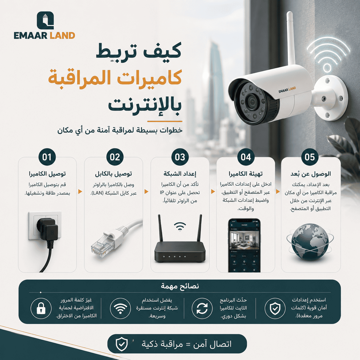 كيف تربط كاميرات المراقبة في المنزل على الانترنت