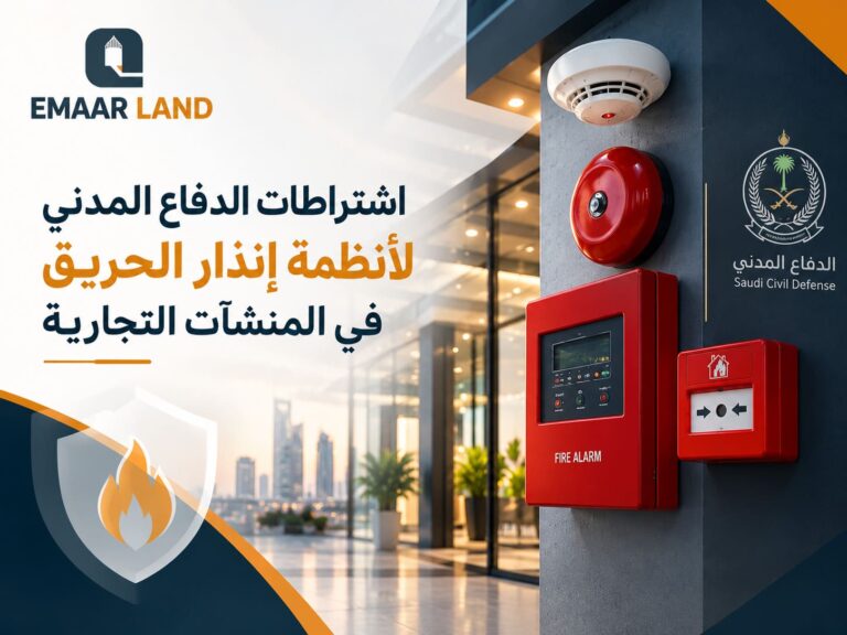 اعرف أهم اشتراطات الدفاع المدني لأنظمة إنذار الحريق في المنشآت التجارية