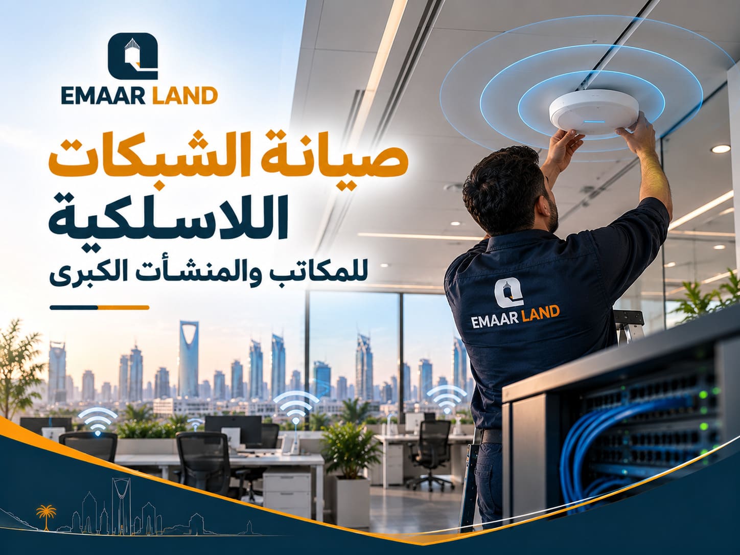 صيانة الشبكات اللاسلكية للمكاتب والمنشآت الكبرى