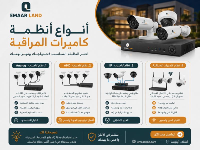 كيف تختار افضل أنواع أنظمة كاميرات المراقبة