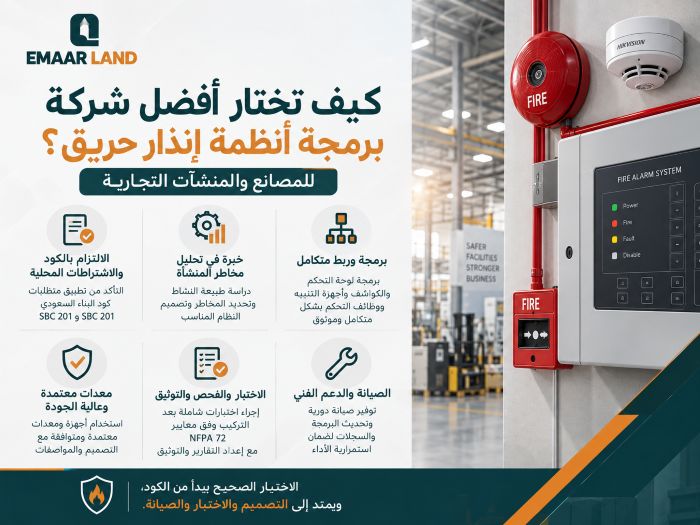 كيف تختار افضل شركة برمجة أنظمة إنذار حريق للمصانع والمنشآت التجارية