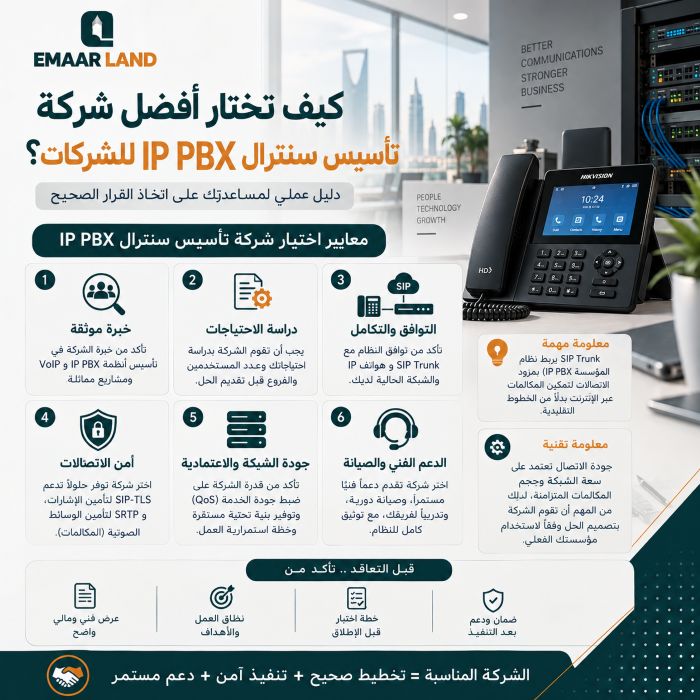 كيف تختار افضل شركة تأسيس سنترال IP PBX للشركات