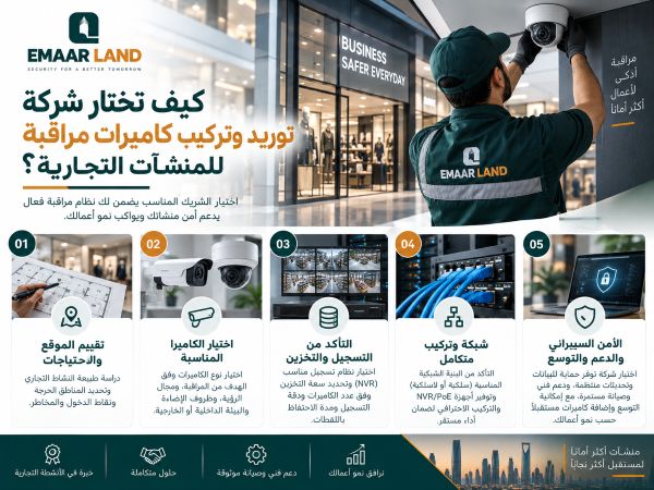 كيف تختار شركة توريد وتركيب كاميرات مراقبة للمنشآت التجارية